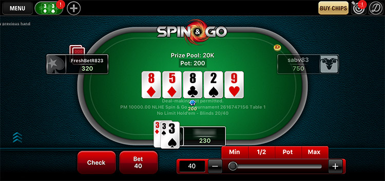 Game Poker Spin and Go tại PokerStars